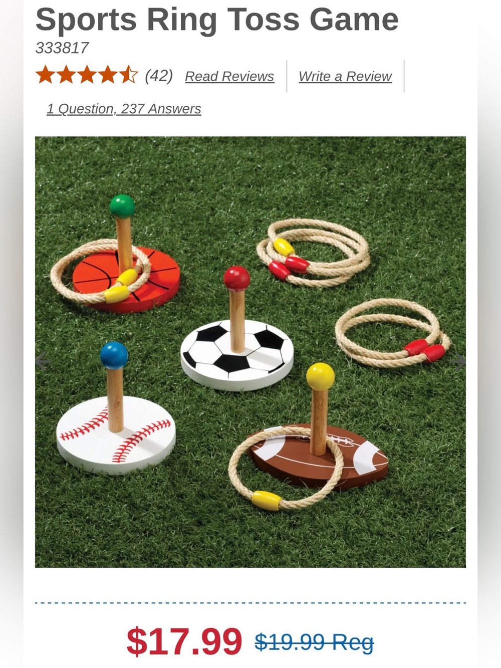 Kids Sports Ring Toss Game - Multicolor